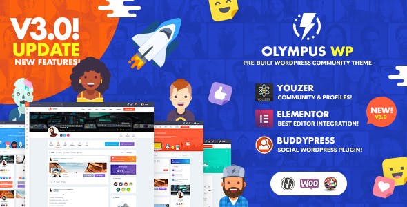 Olympus - Social Networking WordPress Theme