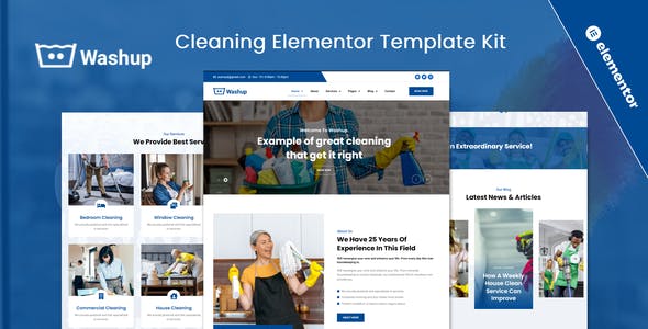 Washup- Cleaning Services Elementor Template Kit