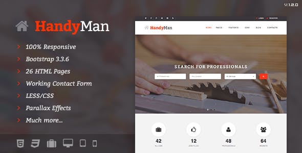 Handyman - Job Board HTML Template